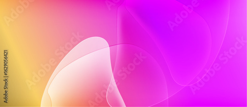 Abstract gradients blend, creating soft curves. Colors shift from yellow through pink, ending in vibrant purple. Minimalist design.