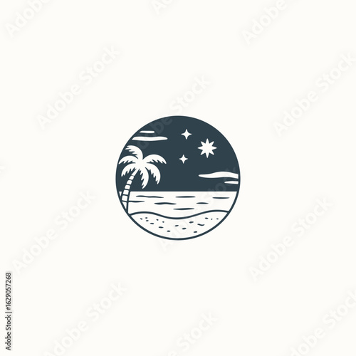 The beach logo vector icon illustration