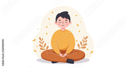 A cute cartoon girl with a red face blushing from shyness or embarrassment. Vector illustration concept of social anxiety or fever.