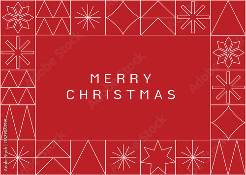 Christmas Design with White Line Drawing