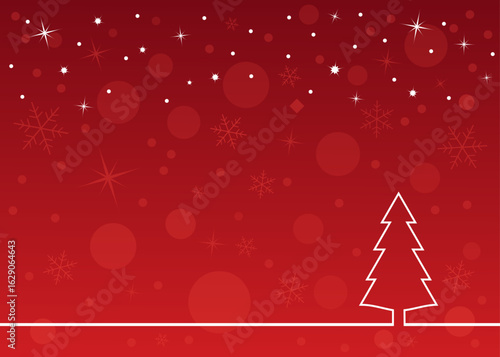 Christmas Tree with Snowflakes Background