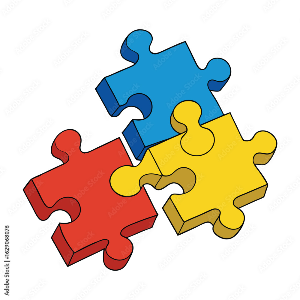 Obraz premium A puzzles grid template with interlocking pieces arranged neatly, perfect for creating colorful, fun, and engaging designs that fit together seamlessly in a clean layout. 