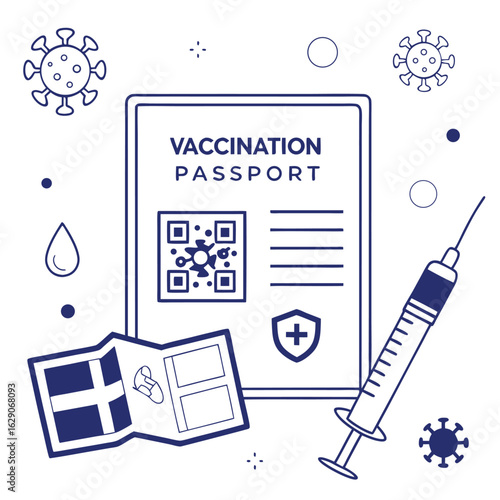 Vaccination certificate or passport concept vector generated by ai