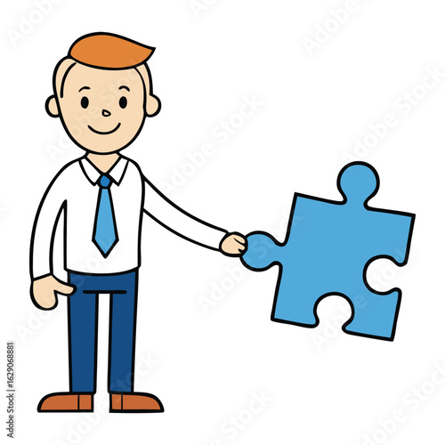 People stand confidently on colorful jigsaw puzzle pieces, symbolizing unity, teamwork, and how every individual’s unique role fits perfectly into the bigger picture.
