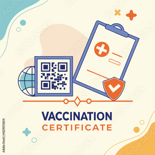 Vaccination certificate or passport concept vector generated by ai