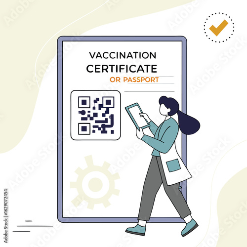 Vaccination certificate or passport concept vector generated by ai