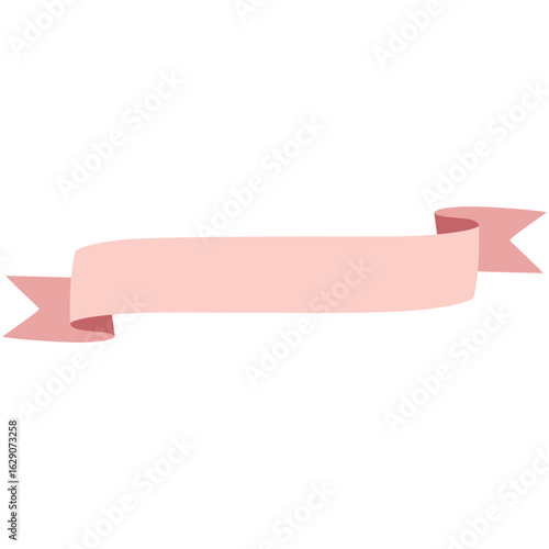 2d Minimal horizontal pink banner with soft pastel tone, isolated on white, ideal for tags, romantic messages, or wedding layouts.
