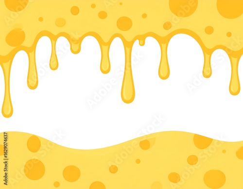 Melted cheese dripping onto white background