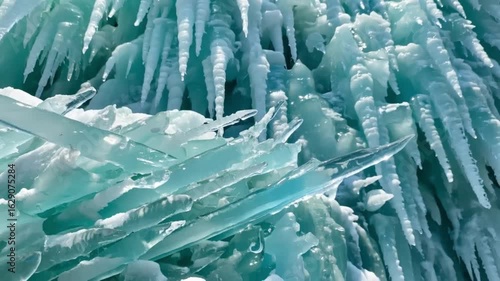 Icy Blue Crystals, Winter Ice Formations