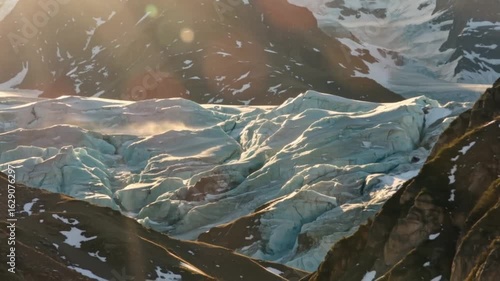 Majestic Glacier and Mountain Landscape at Sunrise