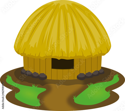 illustration of honai. traditional house of papua. indonesian traditional house.