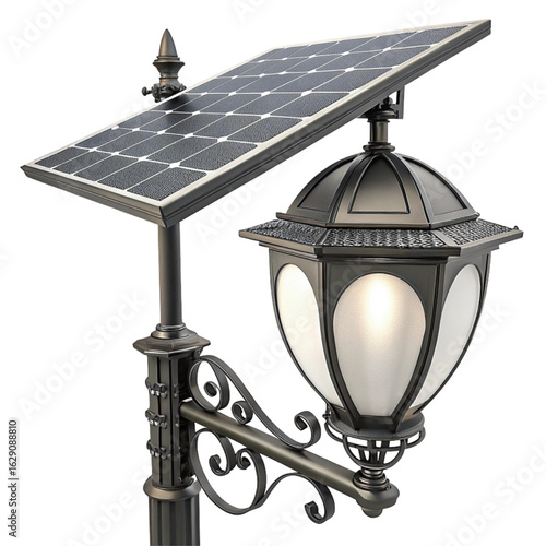 Elegant solar powered garden lamp illuminates pathways with sustainable energy, enhancing outdoor beauty