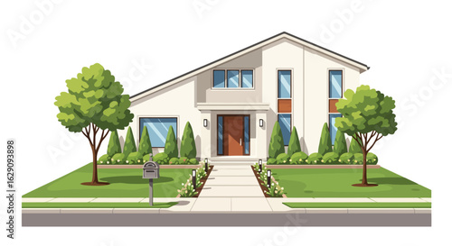 Mid-Century Modern Home Illustration