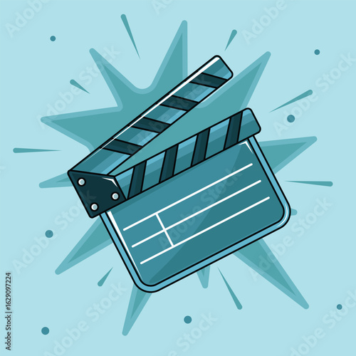 Movie clapperboard vector illustration template graphic design. film cinema and video content creation for entertainment concept with beautiful cartoon style