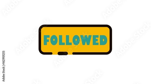 Follow Icon Animation Loop 4K Transparant Alpha Chanel 