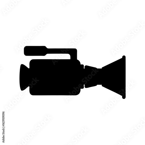 Video camera silhouette, Movie camera silhouette vector illustration