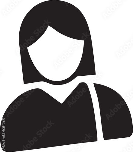 Stylized woman silhouette with bob haircut
