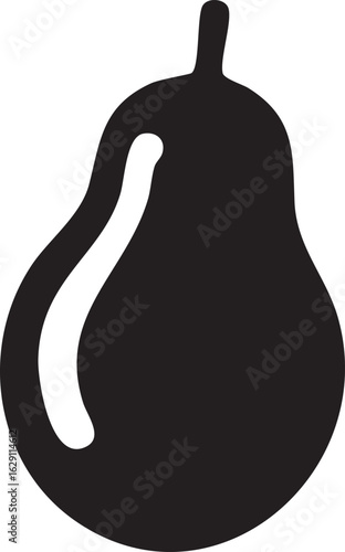 Black pear silhouette with stem