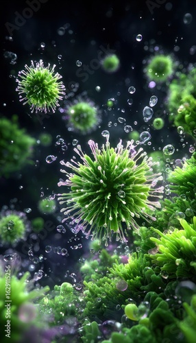 Microscopic virus cluster