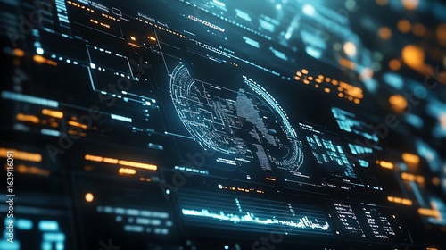 Futuristic digital display interface