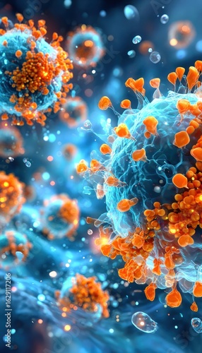 Microscopic viruses in motion