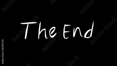 The End handwritten animation on a black screen