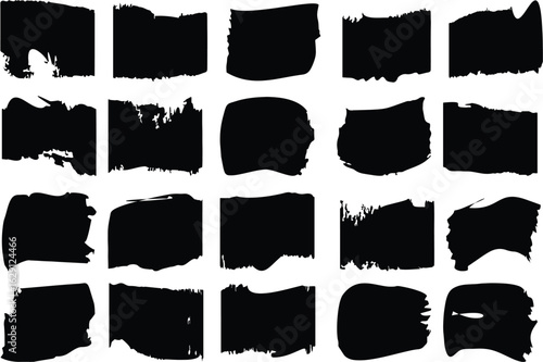 Hand drawn art, paint Brush strokes. Easy to change color or manipulate as background for poster, banner or sticker and flyer. Dirty artistic vector design elements for text, labels, logo. EPS 10