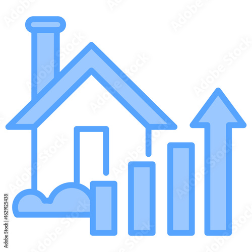 Housing Trends Blue Icon
