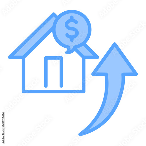 Housing Prices Blue Icon