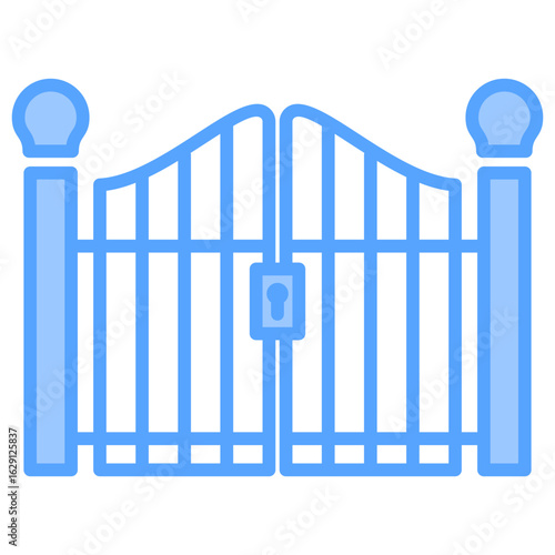 Gated Communities Blue Icon