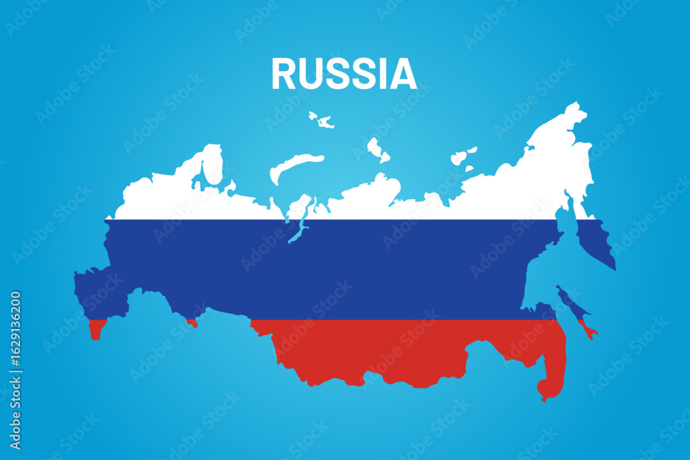 Obraz premium Russia map in flat design style