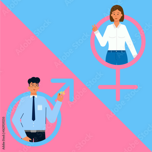 Men and women supporting each other for gender equality