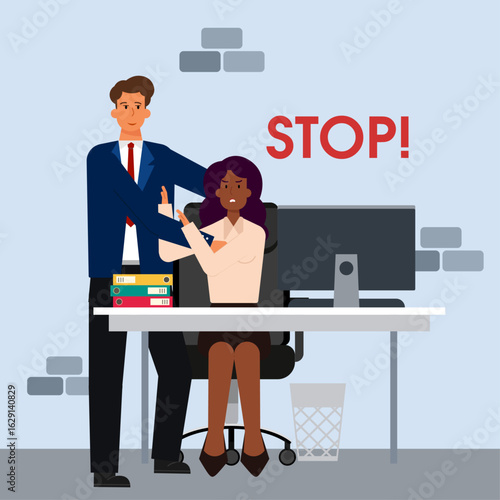 Stop harassment awareness and prevention concept