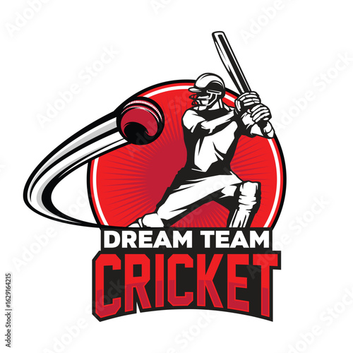 Cricket Sports Team Logo Design Vector