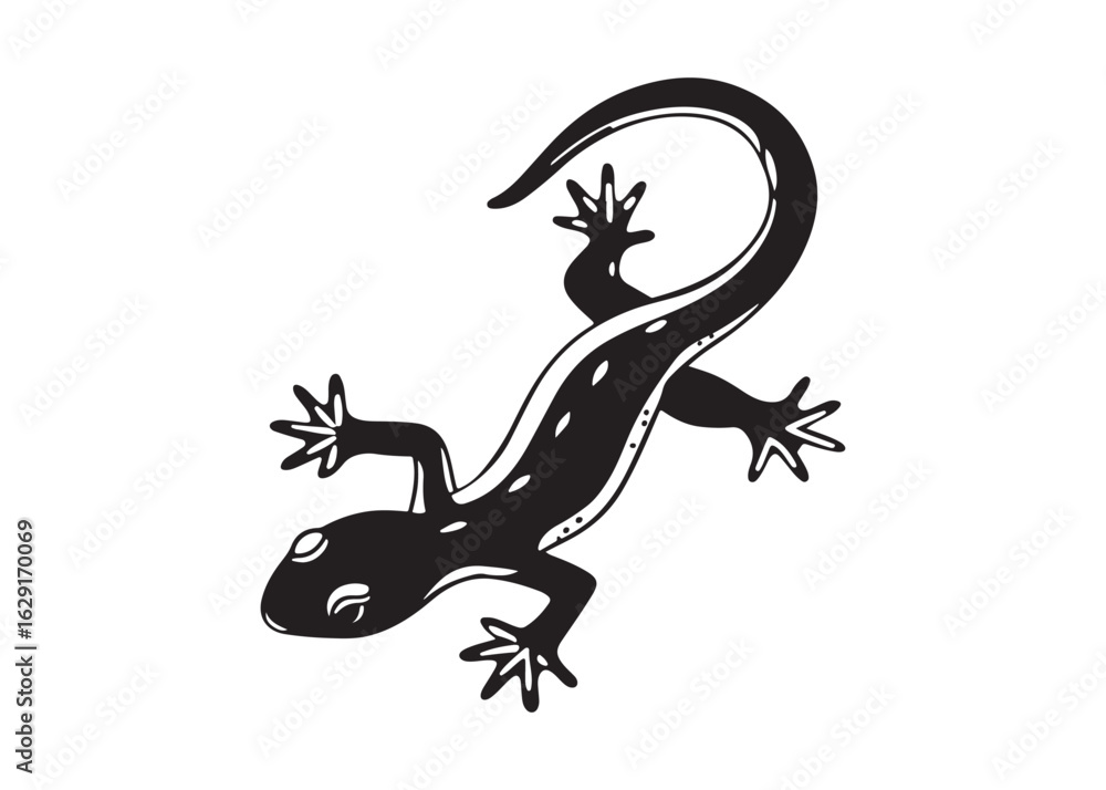 Fototapeta premium Lizard Silhouette Vector Illustration.
