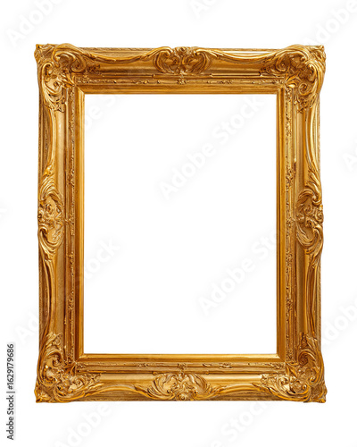 Elegant gold frame, perfect for showcasing art or photographs.
