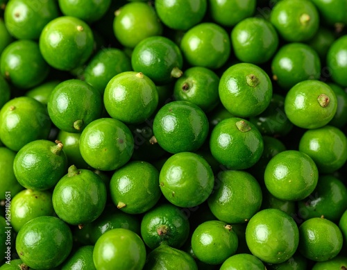 Fresh Young Green Peppercorns Isolated on White Background