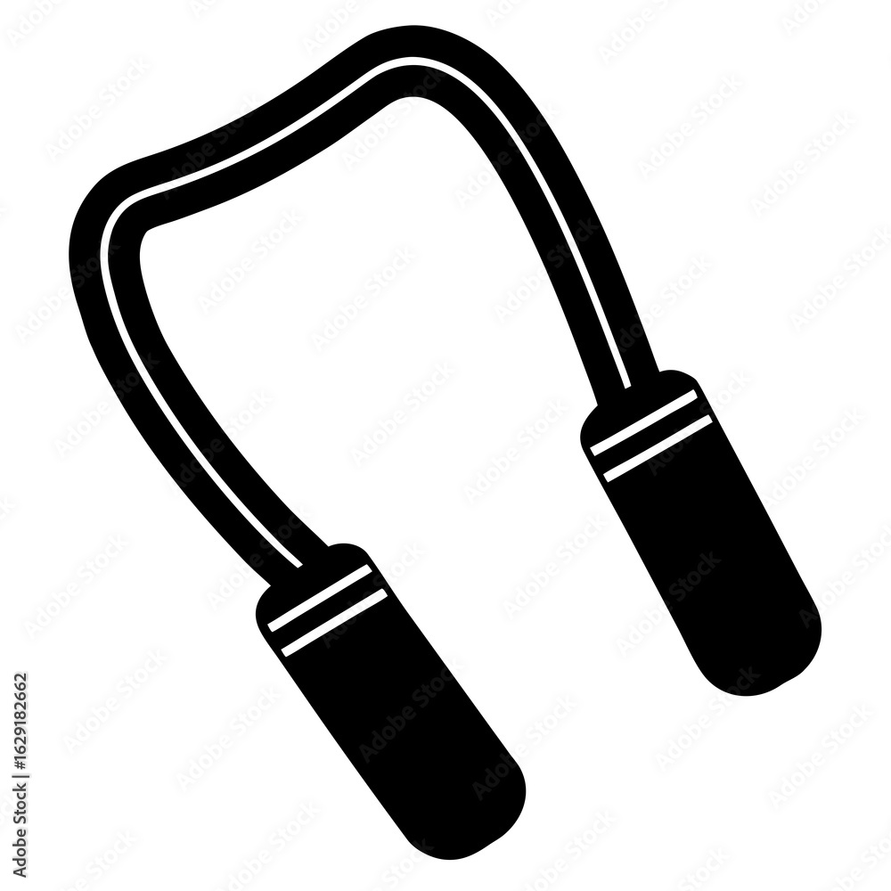 Obraz premium Simple black and white icon graphic of a three point harness system on a white background