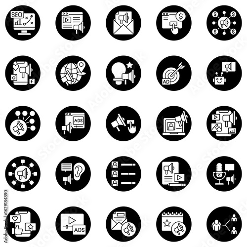 Digital Marketing icon set. Vector graphic illustration.