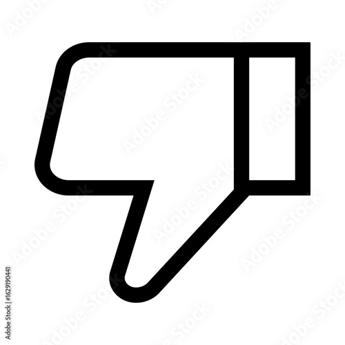 A simple, outlined icon of a thumbs-down gesture, indicating disapproval or dislike.