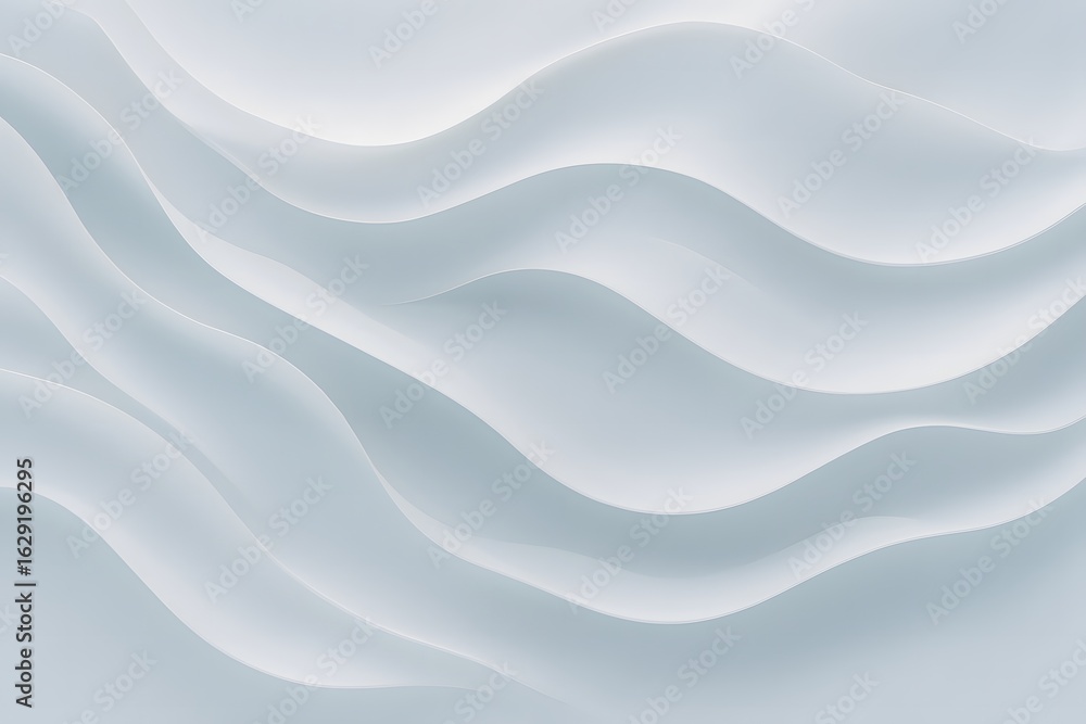 Fototapeta premium Abstract flowing white waves with soft light and shadow