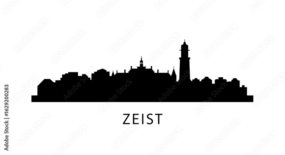 Fototapeta premium Zeist with Netherlands Skyline Silhouette Cityscape Architecture.
