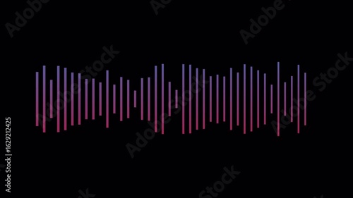 Audio waveform spectrum animation. Audio sound waves animation background audio animation seamless loop. with alpha channel,4k video