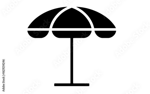 Black Umbrella Icon on White Background parasol sunshade