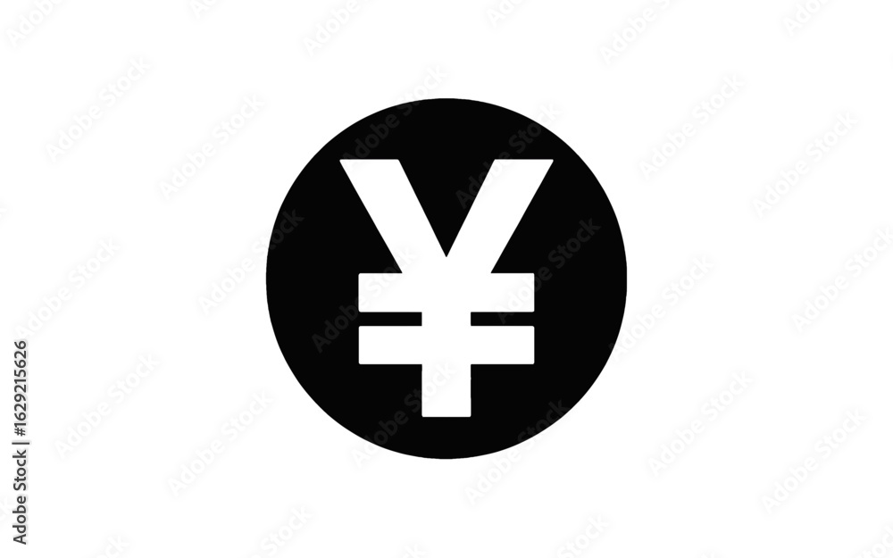 Obraz premium Yen Currency Symbol in Circle money finance