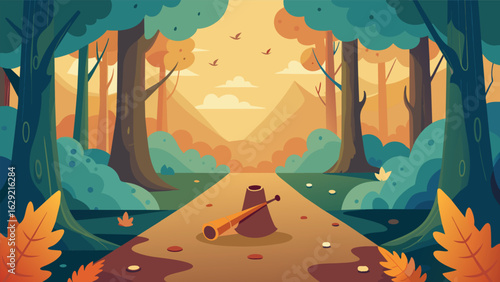 A meditative hike through the forest where the crunch of fallen leaves underfoot blends with the soothing vibrations of a didgeridoo played by a.