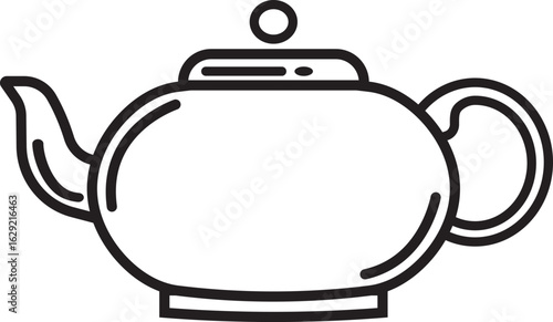 Simple Line Art Teapot Icon Isolated vector logo