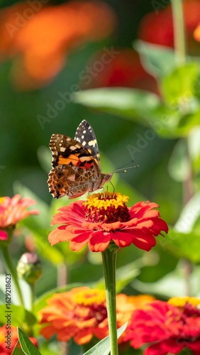 Butterfly on a Zinnia flower