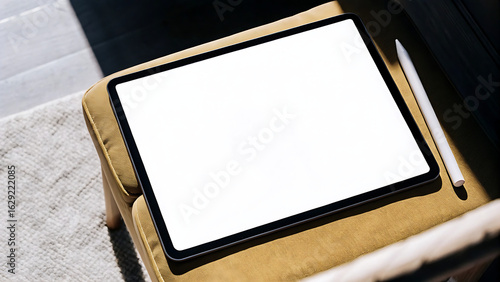 Blank Tablet Device Mockup on Chair