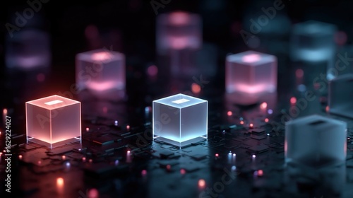 Blockchain-based voting record visualizations illustrating transparent and immutable election data using blockchain technology.